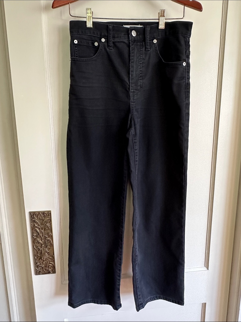 Madewell Slim Wide Leg Crop Black  Jeans